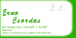 erno csordas business card